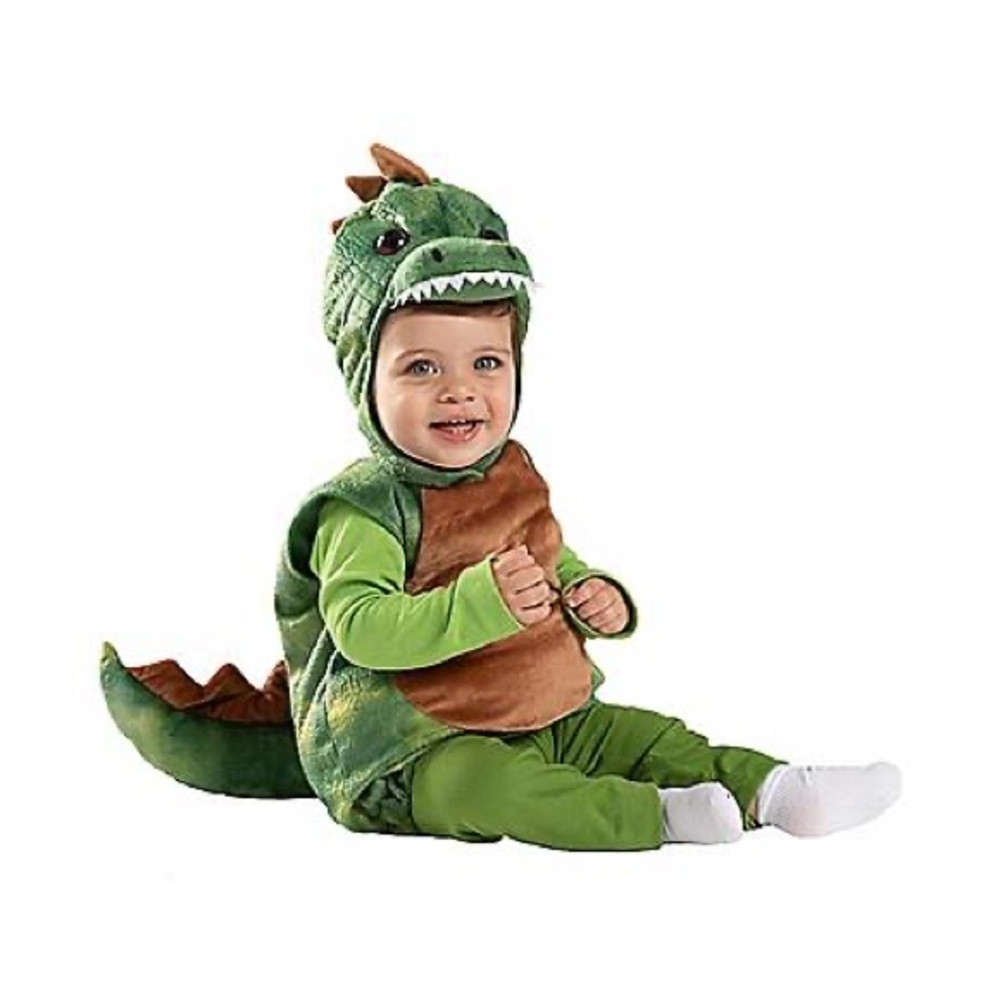 Spirit Halloween toddler baby plush dinosaur green costume 6-12m